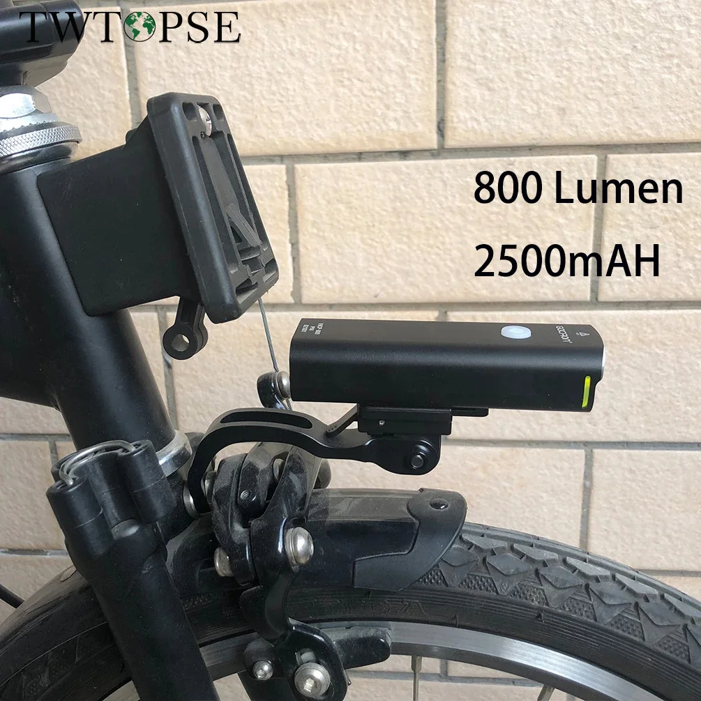 

TWTOPSE Bike LED Head Light 800 Lumen Rechargeable For Brompton 3SIXTY Folding Bicycle Front Light Set With Holder 2500MAH USB