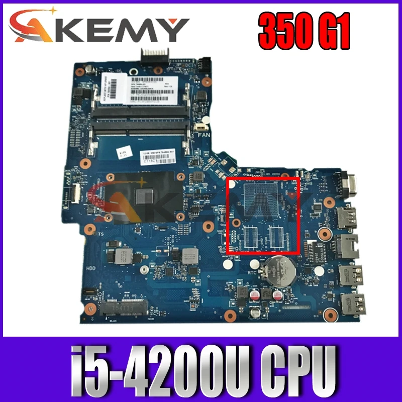 

AKemy758029-001 для HP Probook 350 G1 материнская плата для ноутбука SR170 i5-4200U CPU SNOWI10-6050A2608301-MB-A05 758029-601