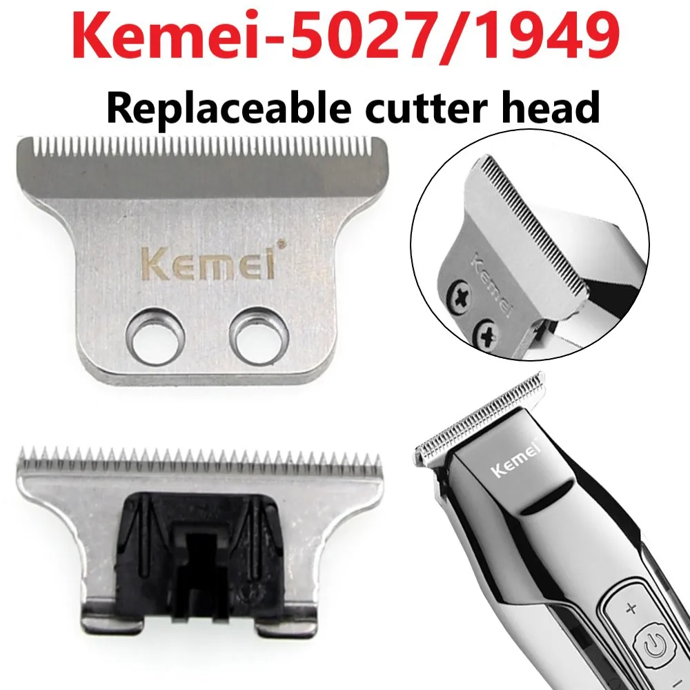 Professional 2-Hole Double Wide Trimmer Blade Replaceable Cutter Head For Kemei KM-5027/1949 Hair Clipper with Screw without Oil