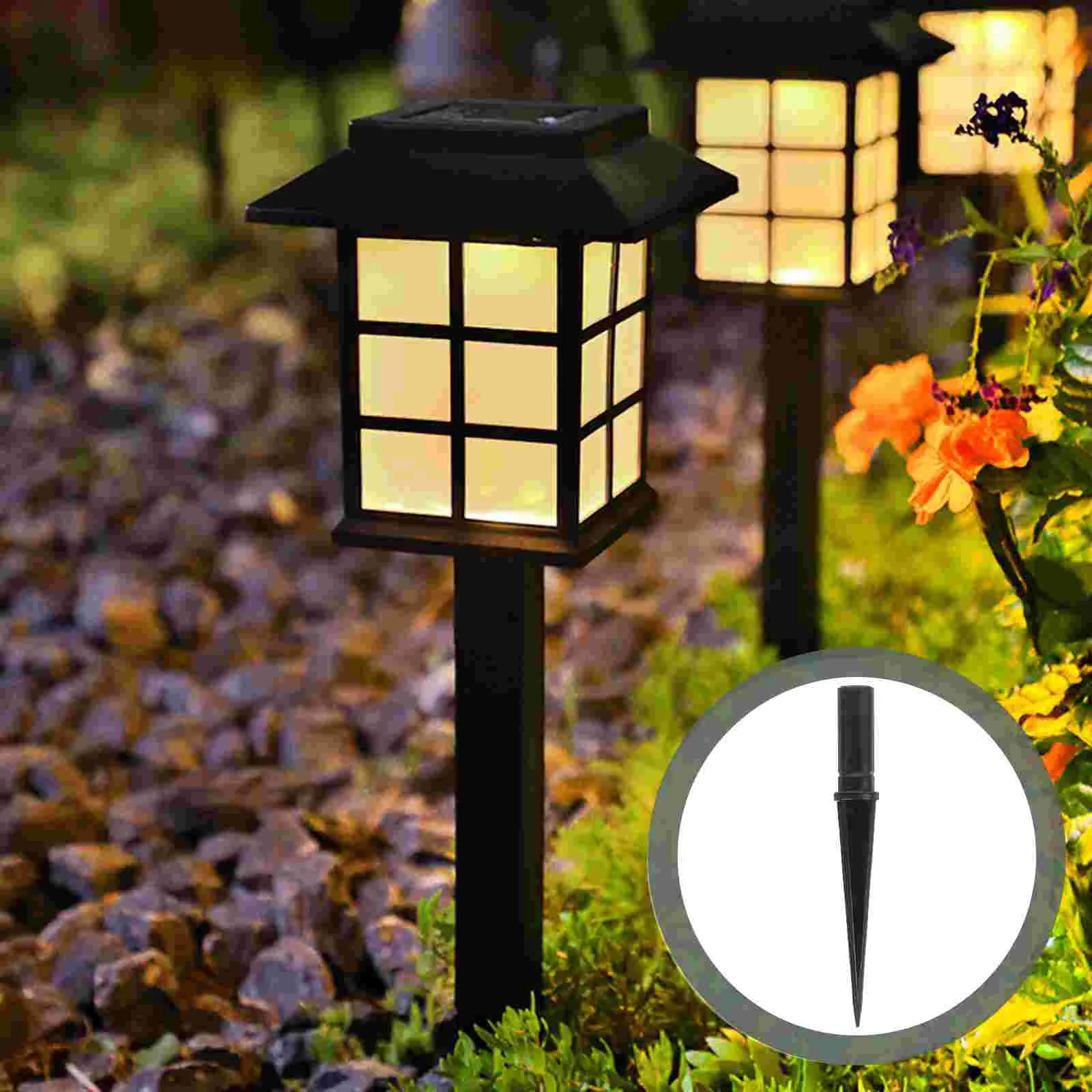 

10pcs Outdoor Ground Stakes Garden Lights Landscape Yard Pathway Lamps Pole Accessory