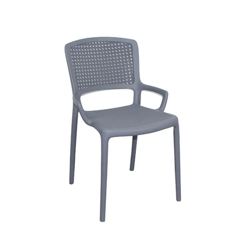 

Home Dining Chair Plastic Stool Backrest Non-Slip Mat Solid Durable Furniture Integrated Molding Multicolor