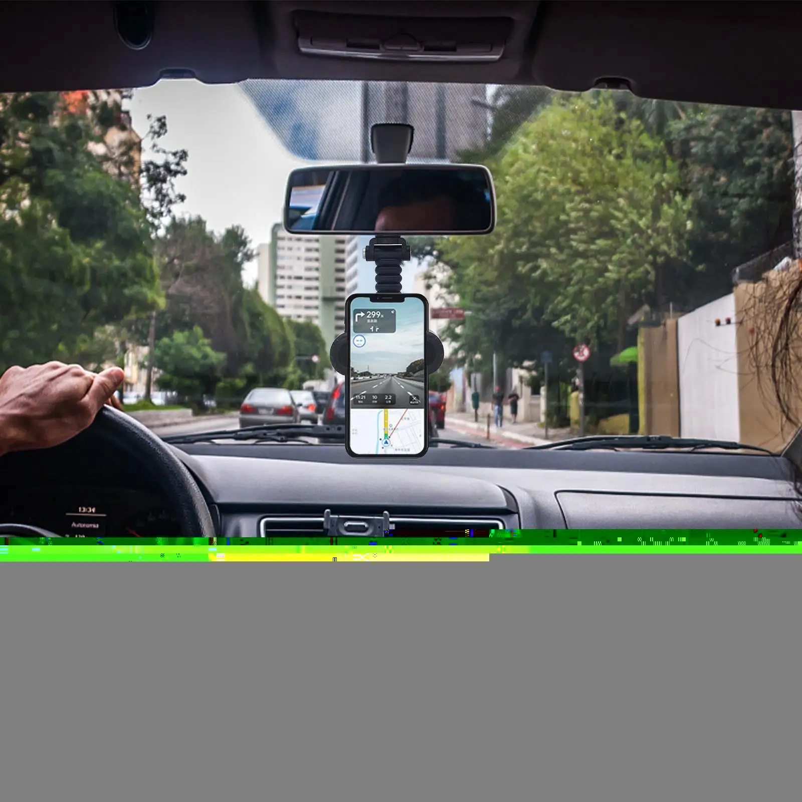 

Car Phone Holder Multifunctional 360 Degree Rotatable Auto Rearview Mirror Hanging Clip Bracket Cell Phone Holder For F3k4