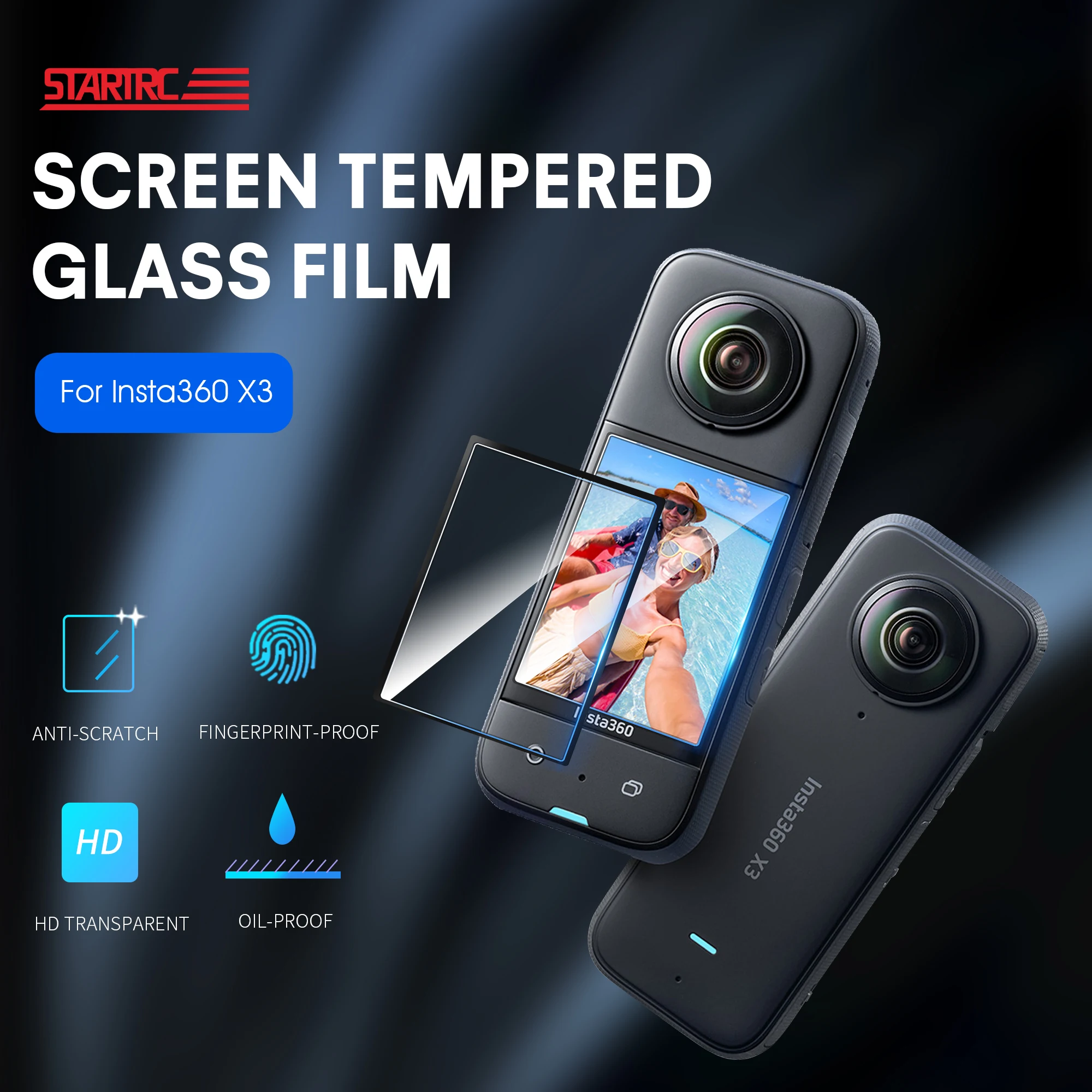

2pcs Transparent HD Curved Protective Film for Insta360 X3 Waterproof Scratch Resistant Full Fit Panoramic Camera Accessories