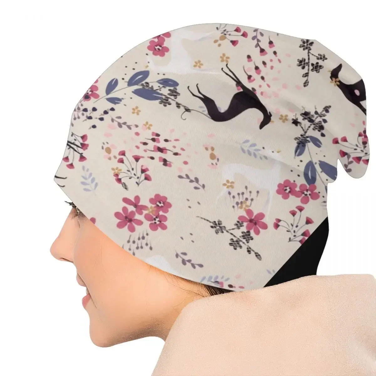 Борзая Цветок Любовь Черепа Шапки Уличная одежда Зимние теплые вязаные шапки для