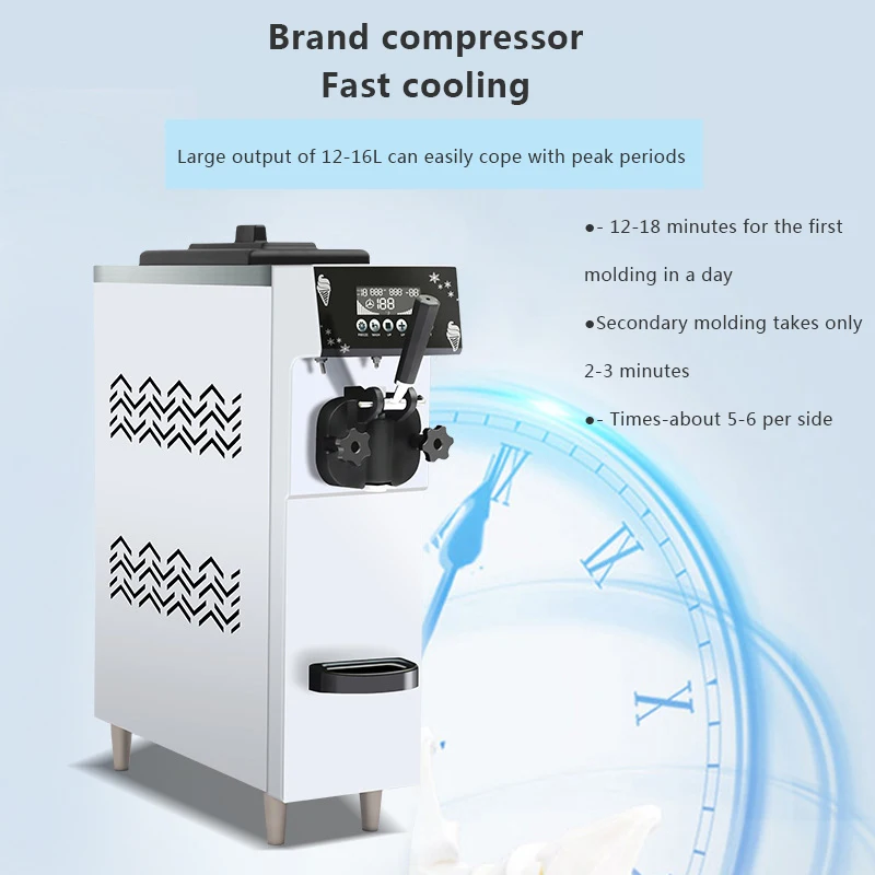 900W Single Head Desktop Automatic Soft Ice Cream Machine Large Capacity Fruit Digital Display High Quality |