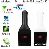car bluetooth fm transmitter mp3 player handsfree call sd players usb music mp3 car flash audio tf micro kit aux support f6t7