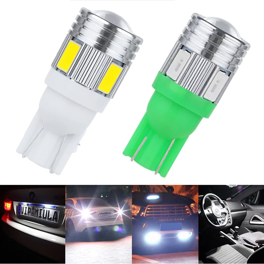 

T10 W5W 194 Xenon White Blue Red Car LED 6SMD 5630 Reading Backup Light Turn Signal Light Side Marker Lamp Reverse Parking Light