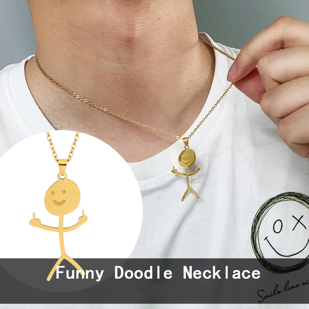 

New Trend 2022 Funny Doodle Necklace For Women Men