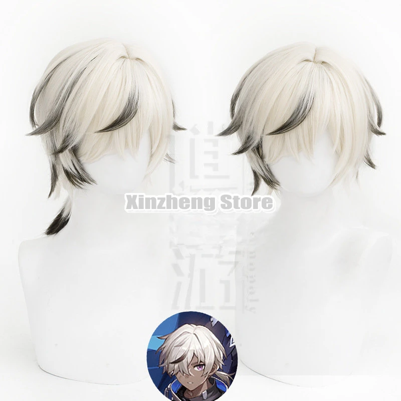 

Arlan Cosplay Wig Game Honkai Star Rail Cosplay Wigs Men Heat Resistant Synthetic Halloween Party Role Play Prop