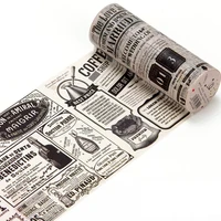 10cm5m retro letter washi tape vintage newspaper style tape junk journal supplies stickers scrapbooking decorative tape