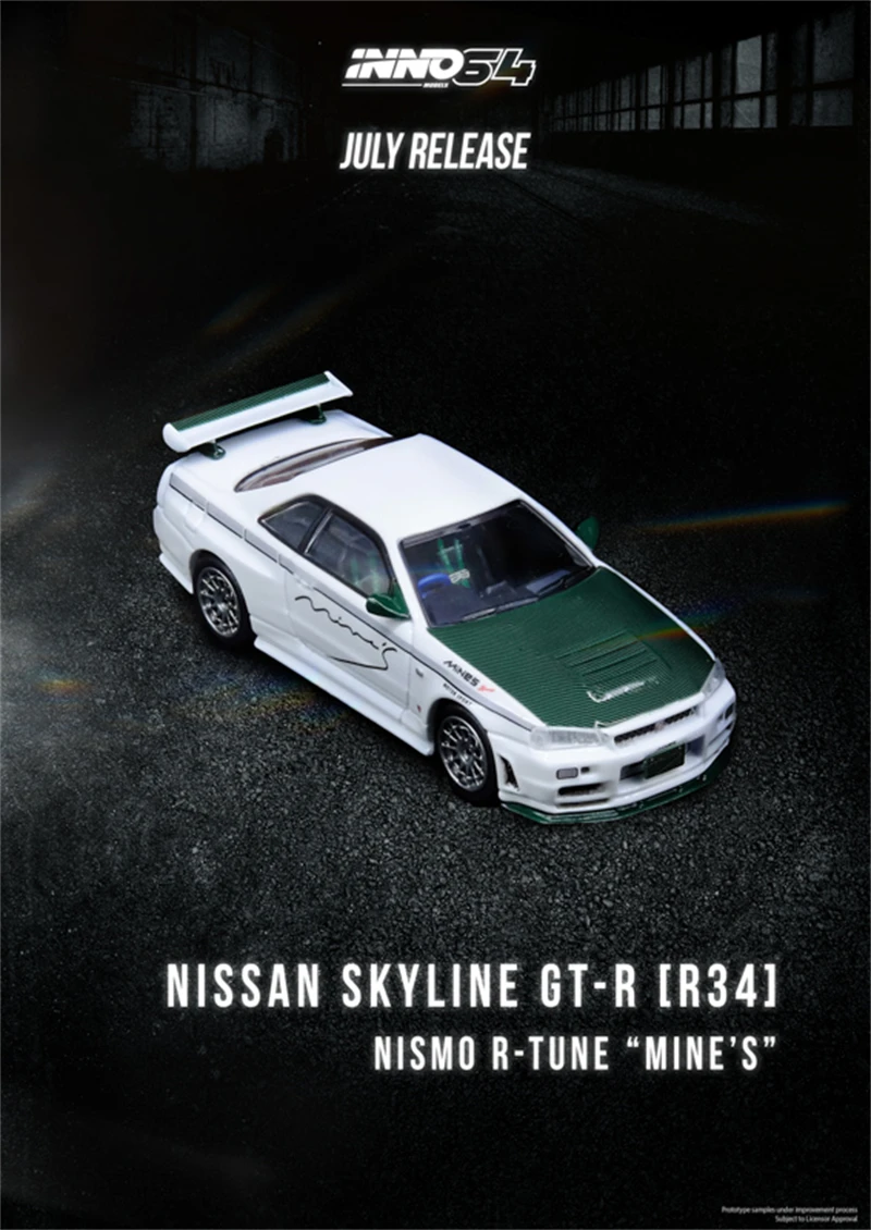 

INNO 1:64 NISSAN SKYLINE GT-R (R34) NISMO R-TUNE MINES Model Car