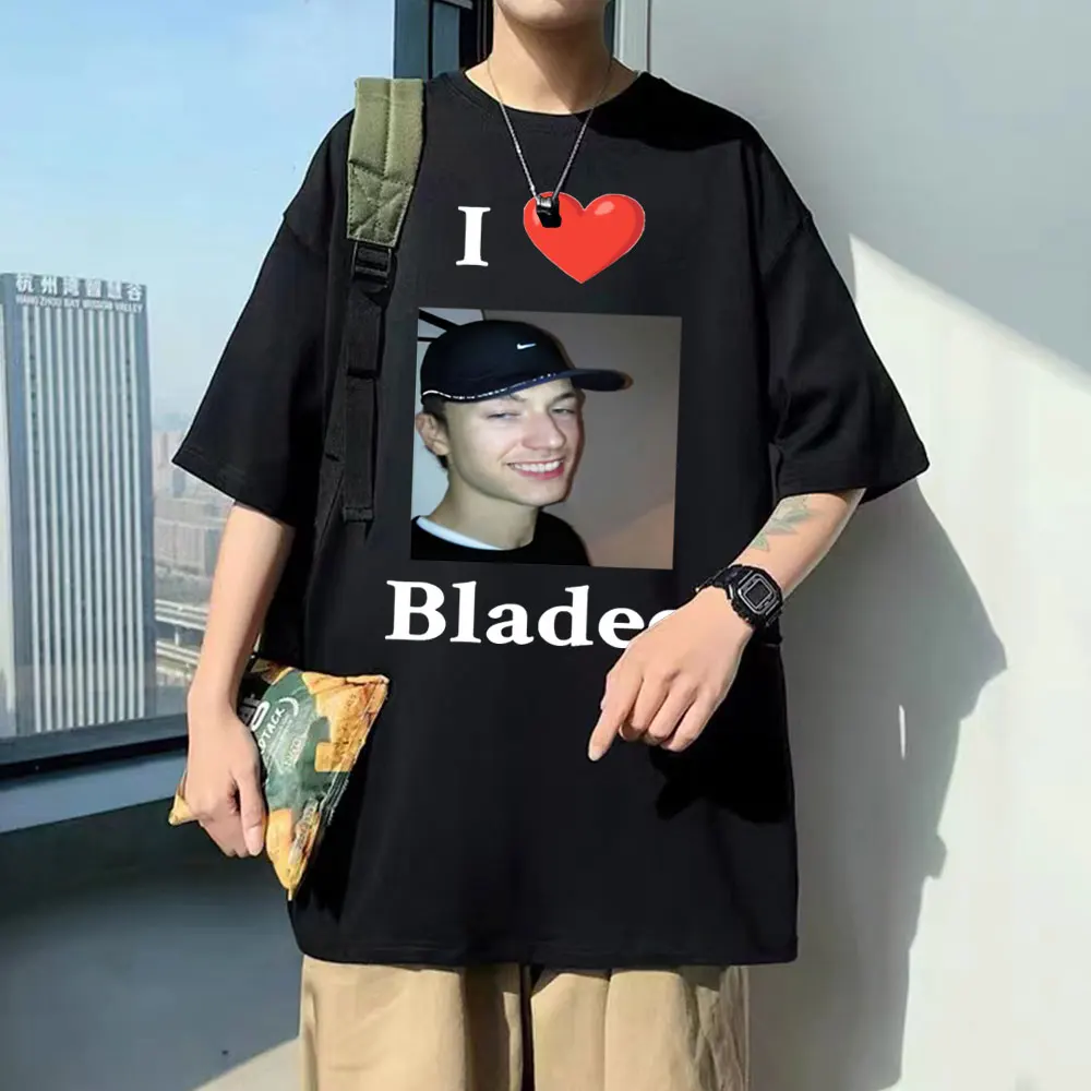 

Funny I Love Heart Bladee Tshirt Men Women Hip Hop Oversized T-shirts Men's Tees New Music Album Graphic Print Tee Short Sleeve