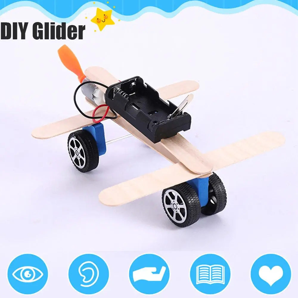 

DIY Wooden Glider Model Electric Aircraft Science Experiment Toys For Children Physics Learning STEM Educational Kits