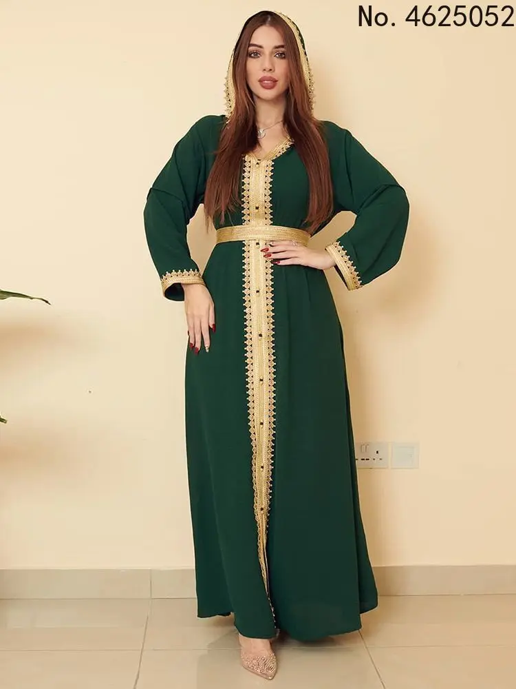 

Ramadan Eid Mubarak Muslim Kaftan Abaya Dress Women Elegant Caftan Marocain Dubai Abayas Luxury Evening Gown Djellaba Femme