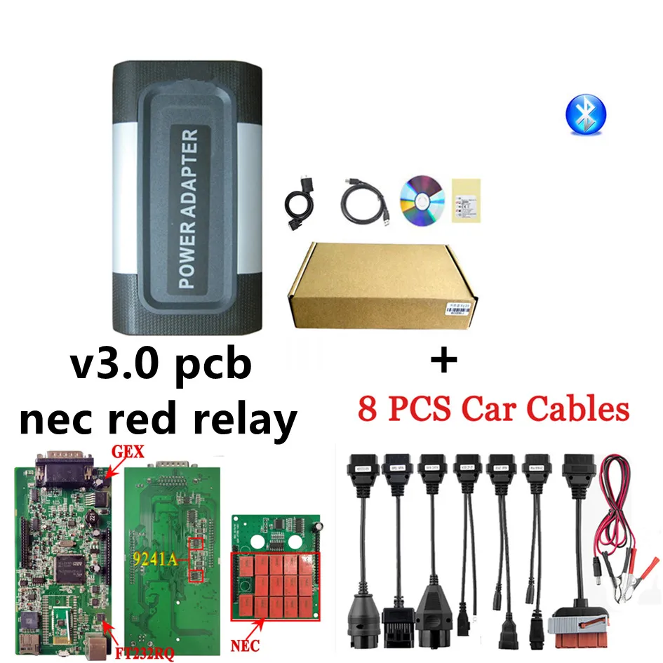 V3 pcb 9241 чип necrelay 2020 23 с генератором ключей vc tcs pro plus для TNESF DELPHIS ORPDC 8 шт. полный