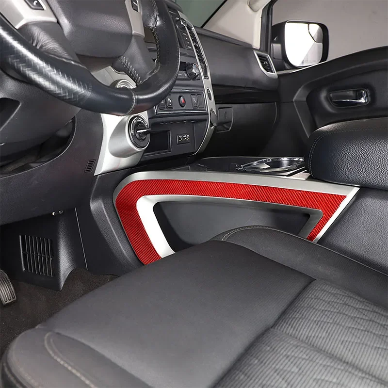 Для Nissan Titan 2016-2023 мягкая карбоновая Автомобильная центральная консоль боковая