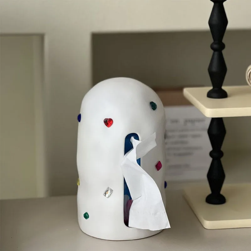 

Nordic Ins Ceramic Gemstone Tissue Box Paper Holder Tissue Box Living Room Bathroom Draw Paper Box Home Decoration Accessories
