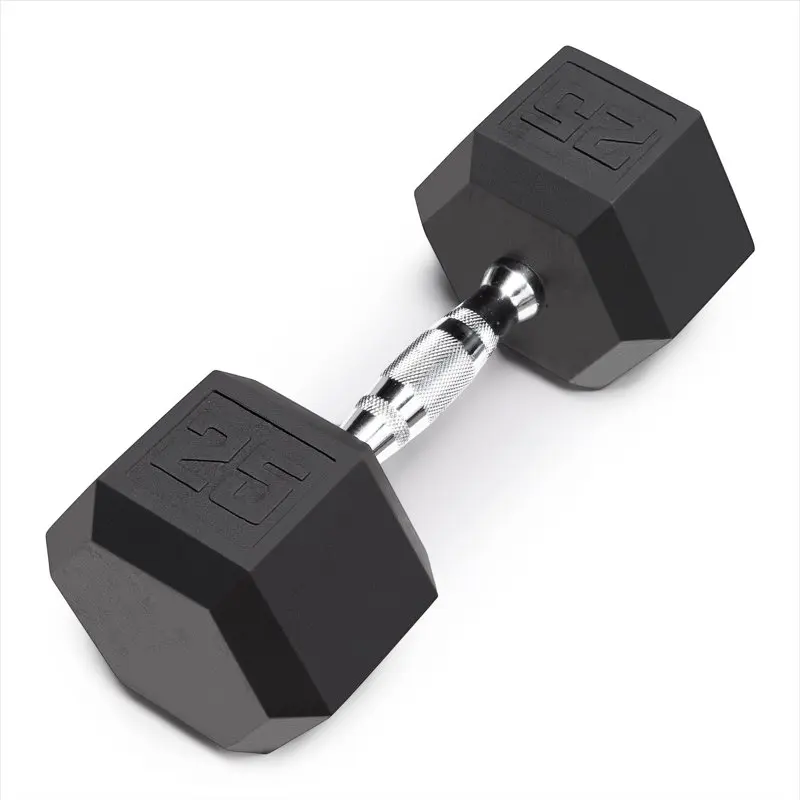 

25 lb Rubber Hex Dumbbell (Single)