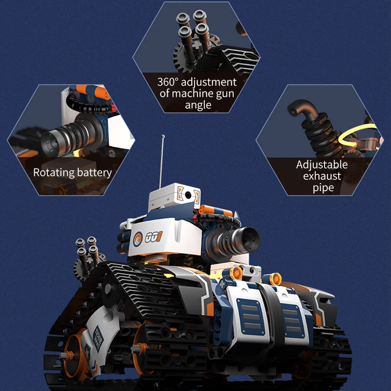 440 шт. Детский конструктор танк с дистанционным управлением |