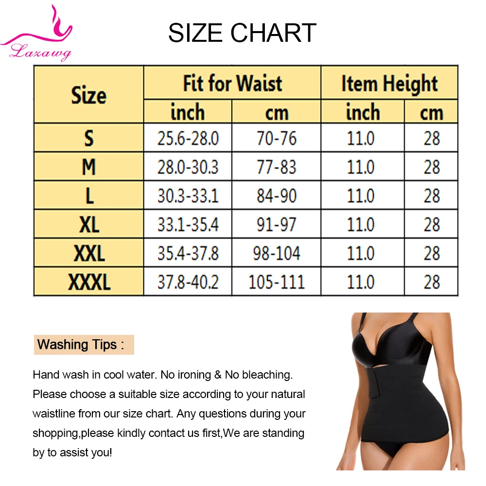 LAZAWG Women Waist Trainer with Wrap Slimming Body Shaper Waist Cincher Belly Control Adjustable Strap Corset Sweat Belt Gym