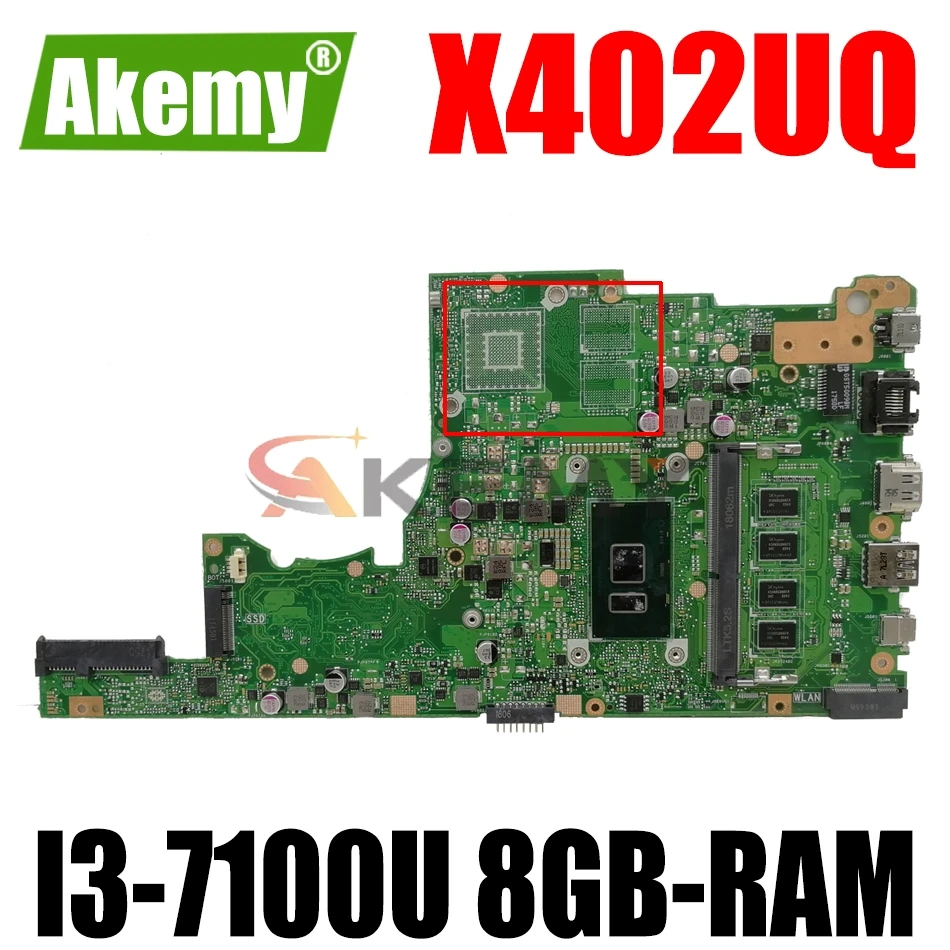 

AKEMY X402UQ Laptop Motherboard For ASUS VivoBook 14 X405UA S4100U Original Mainboard 8GB-RAM I3-7100U GM