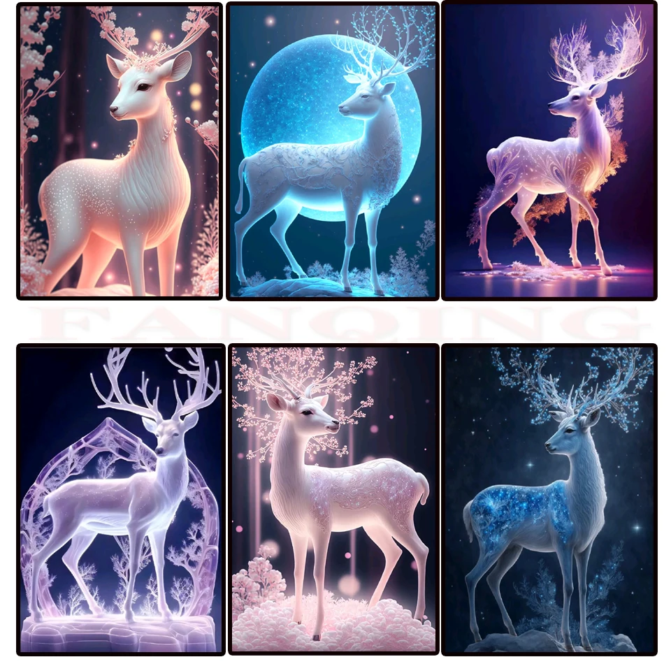 

5D Diy Diamond Painting Fantasy Elk Deer Full Rhinestones Embroidery Mosaic Art Cross Stitch Kits Home Decor New Arrivals 2023