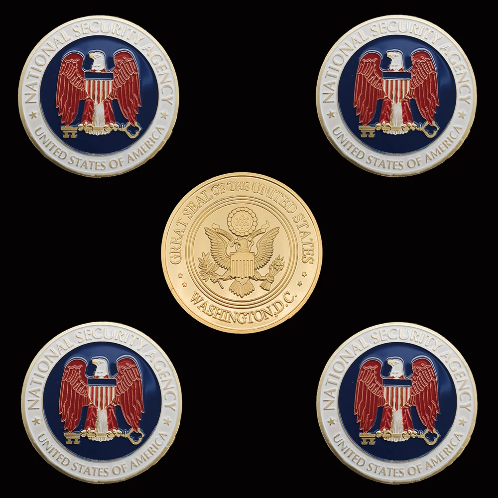 

5PCS United States National Security Agency Commemorative Gold Coins Collectibles Gifts