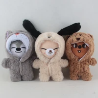 handmade 20cm skzoo clothes plush for idol doll clothes stray kids stuffed bear cat dog jumpsuit messenger bag fans gift