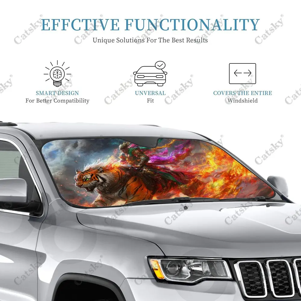Солнцезащитный козырек Wukong Rides Flame Tiger для лобового стекла автомобиля
