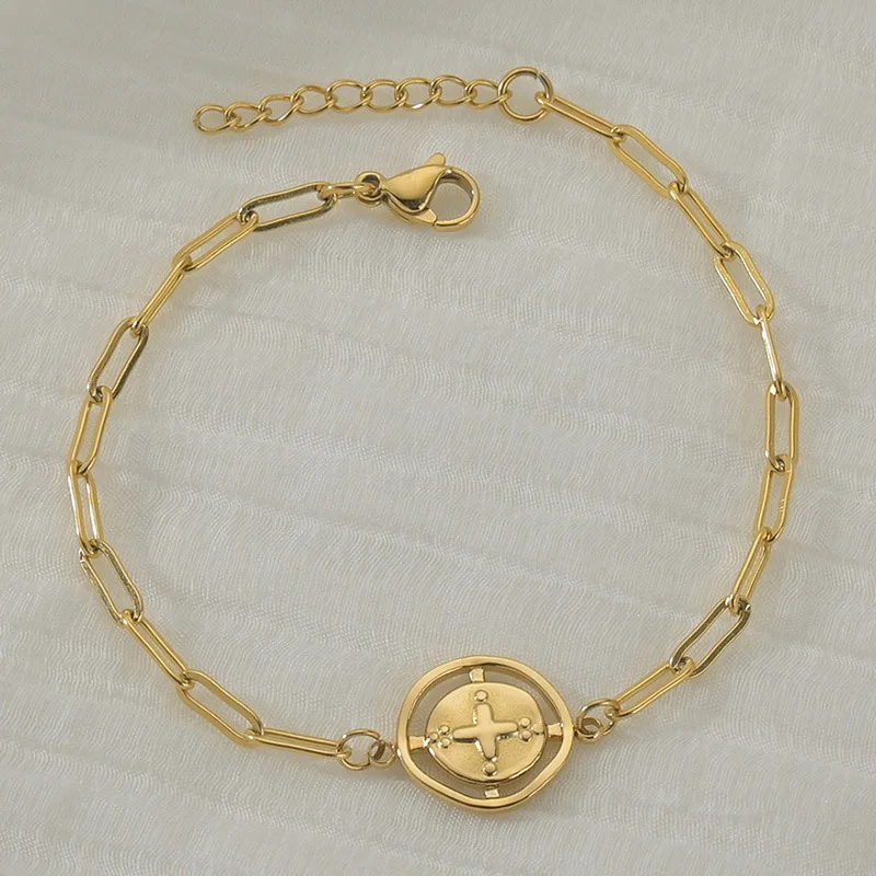

2021 Charm Cross Chain Bracelet Fashion Jewelry Gold Ladies Bracelet