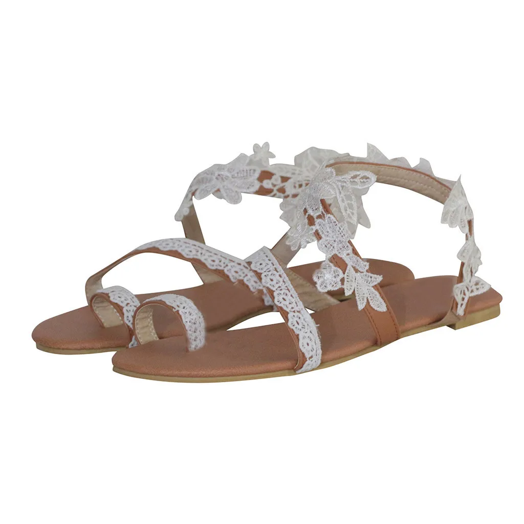 

Casual Solid Sandalias Mujer 2021 Women Girl Roman Flat Flower Casual Sandals Slippers Beach Shoes for Women Girls Zapatos mujer