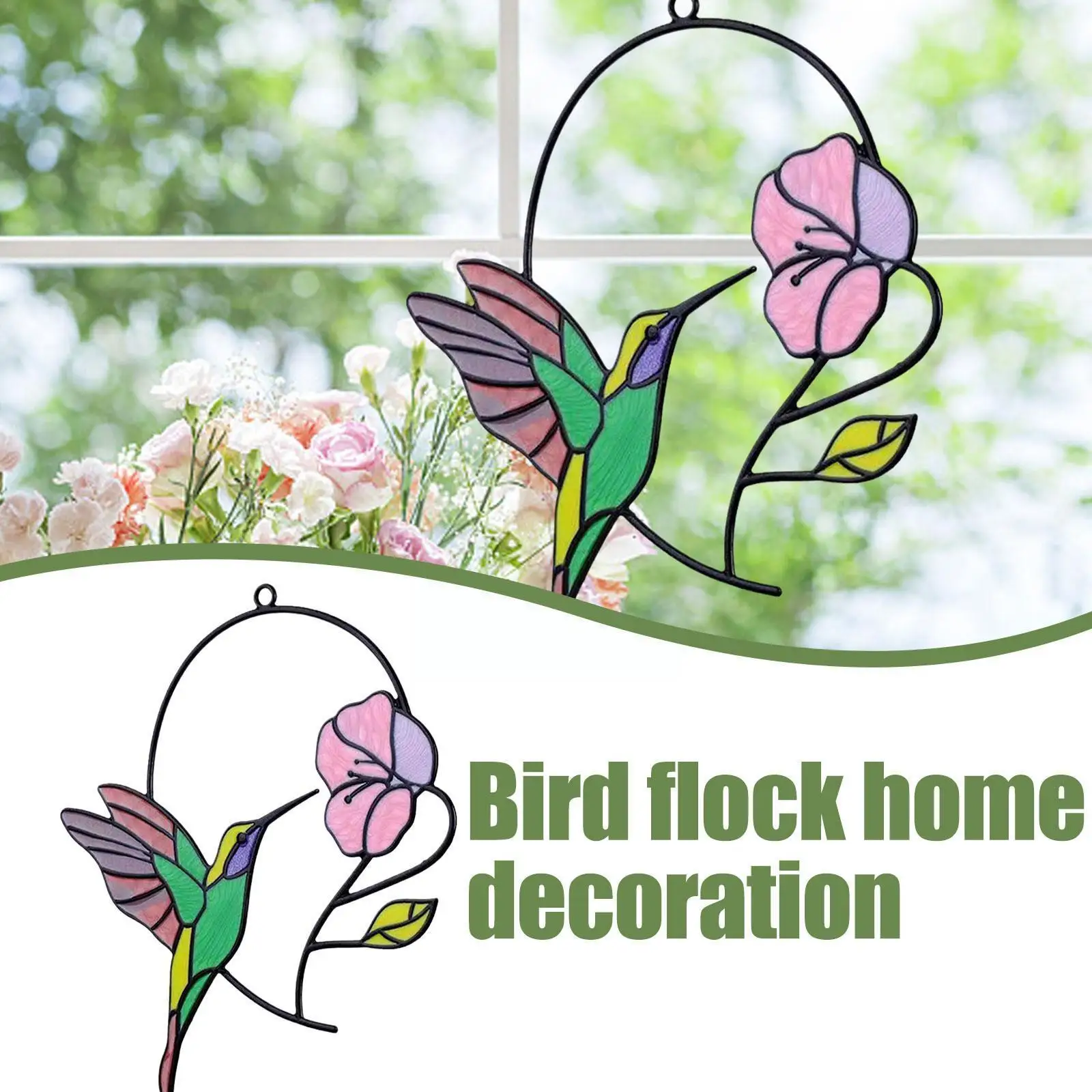 

1pc Colorful Hummingbird Acrylic Hanging Ornaments Crafts Suncatcher Rainbow Window Gift Summer Pendant Prism U6r1