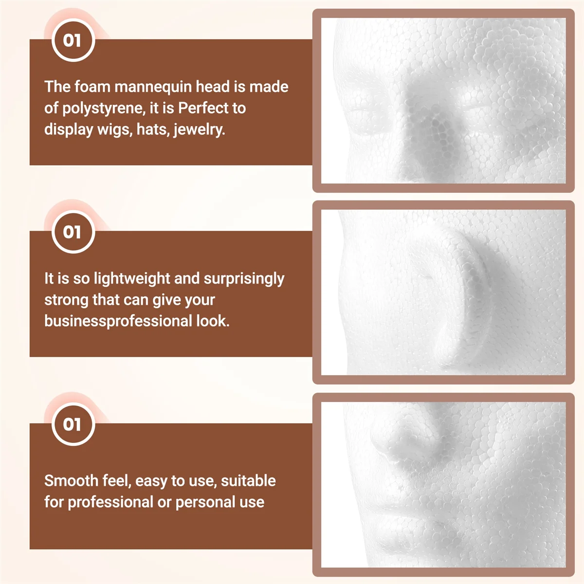 Пена Мужской Дисплей Манекен Голова Парики Шляпа Шарф Стенд Модель