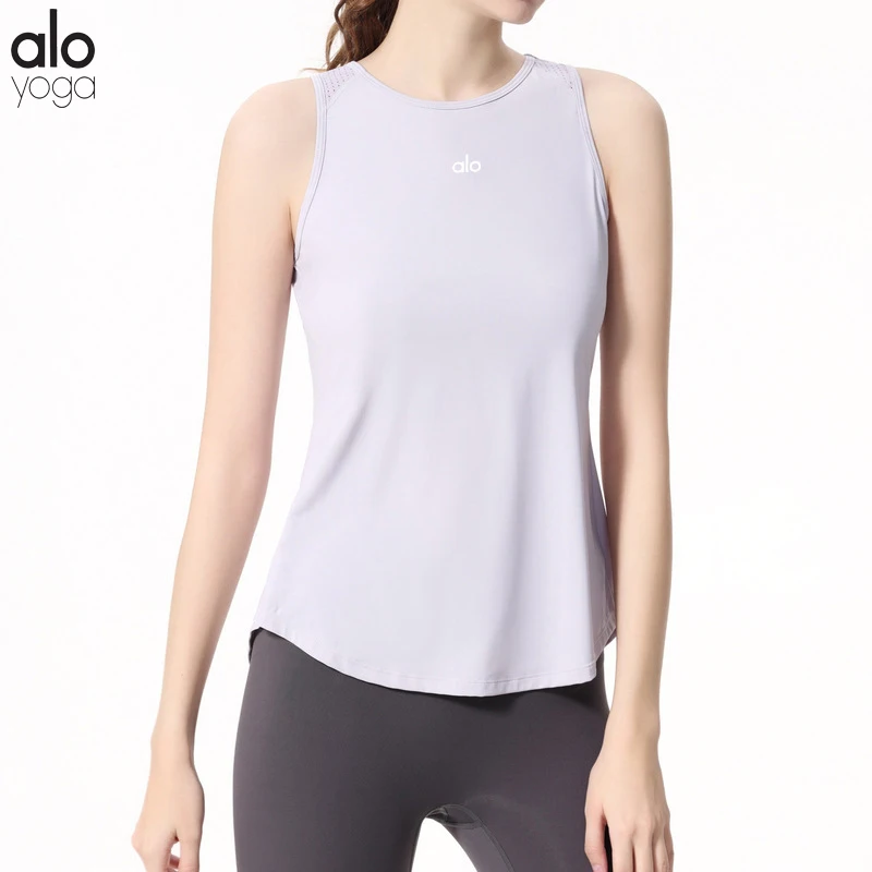 

ALO Women's Slim Loose Sleeveless Tank Top Beautiful Back Running Training Leisure Yoga Clothes Fitness Sports Tank Top