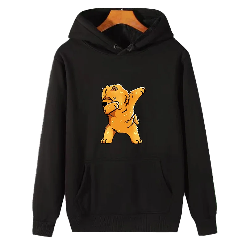 Dabbing ​Chow Chow Dog graphic Hooded Shirt Hooded sweatshirts fleece hoodie cotton winter thick sweater hoodie Men's clothing