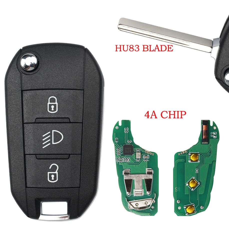 

SilKY HU8435 4A чип 433 МГц VA2/HU83 откидной автомобильный дистанционный ключ P/N 98 139 654 77 для Peugeot Expert 308 3008 408 508 C3 C4 Cactus C5 C
