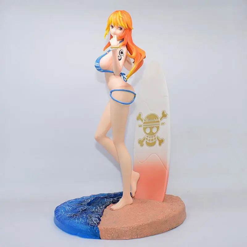 

2022 Sexy 32CM One Piece Beach Surf Nami Swimsuit Bikini Nami Model Boxed Figure PVC Model Toys anime doll toys