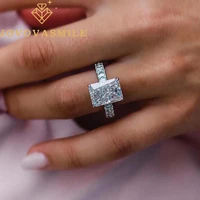 jovovasmile 18k white gold moissanite wedding rings 6 carat 12x8 75mm crushed ice hybrid radiant 3 25x2mm full eternity band