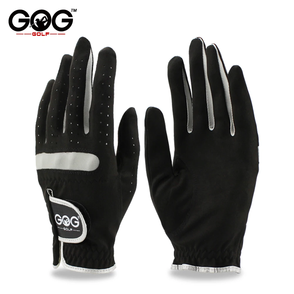 

6 Pcs Black Microfiber Golf Gloves Mens All Weather Worn On Left Hand For Right Handed Golfer Wholesale