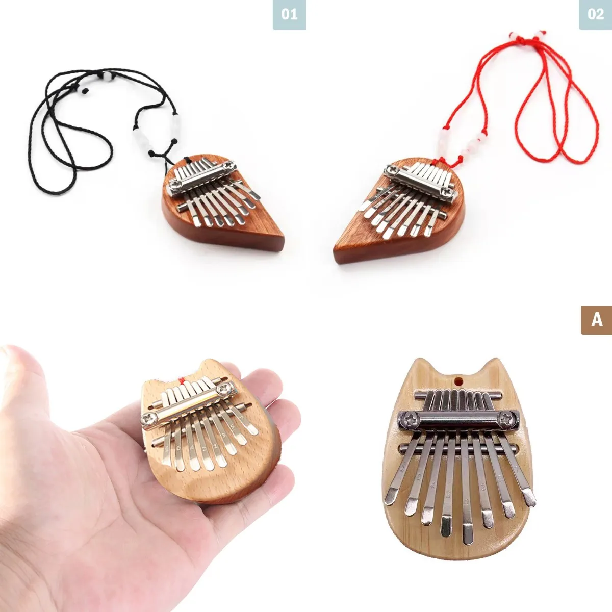

Миниатюрное пианино Kalimba с клавиатурой на палец, подвеска из красного дерева, Музыкальная Коробка, хороший музыкальный инструмент