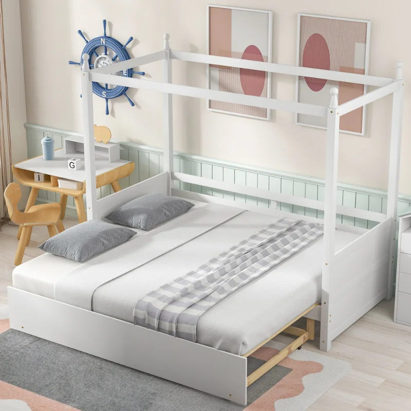 Daybed Or Pull-out Platform Bed\  White White Pine [us Stock]
