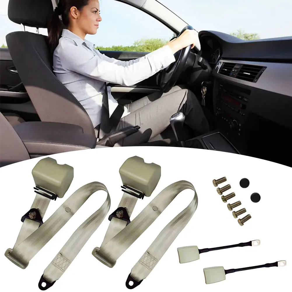 2 Шт. 3-точечные Регулируемые Выдвижные Ремни Безопасности Застежка Из
