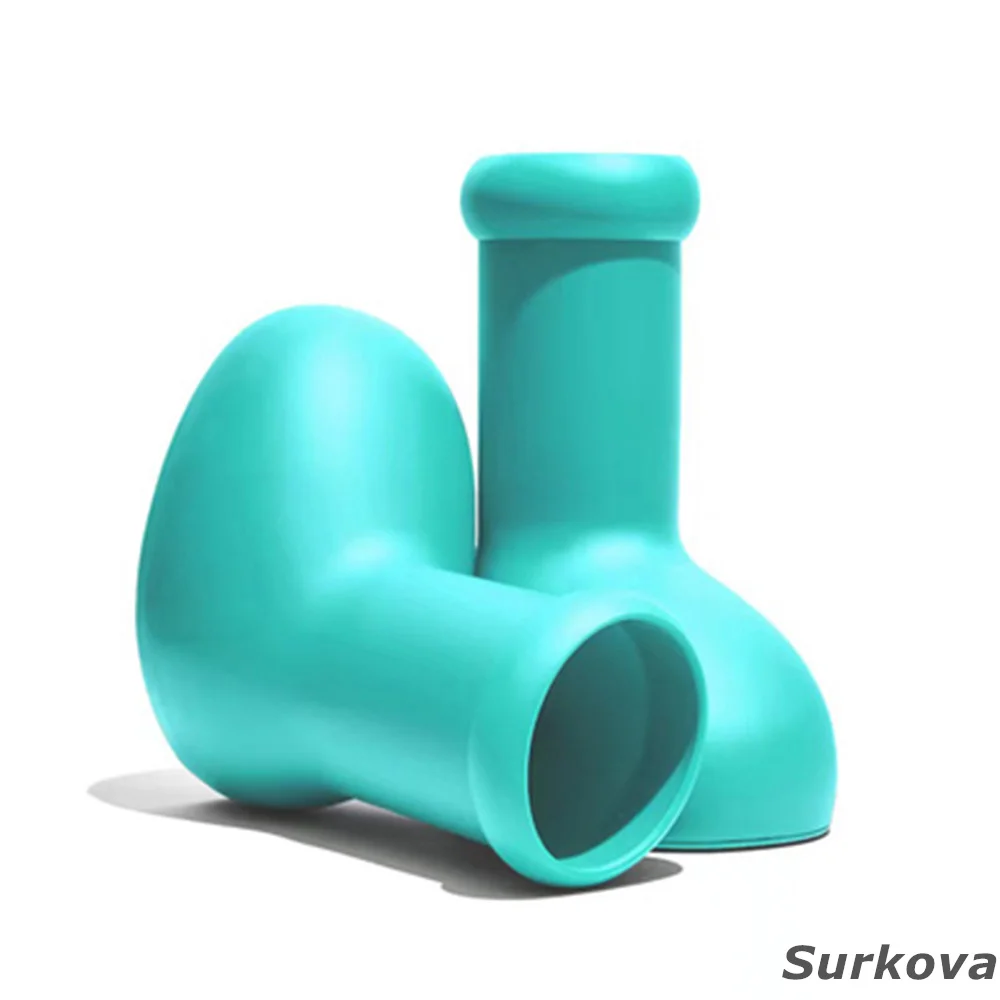 Big Red Boots Rain Boots Eva Red Boots Children's Adult Universal Rain Boots Round Toe Fashion Street Shoot Cool Cartoon Boots