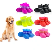 4pcslot sml pet dog rain shoes for dogs booties rubber portable anti slip waterproof pet dog cat rain shoes