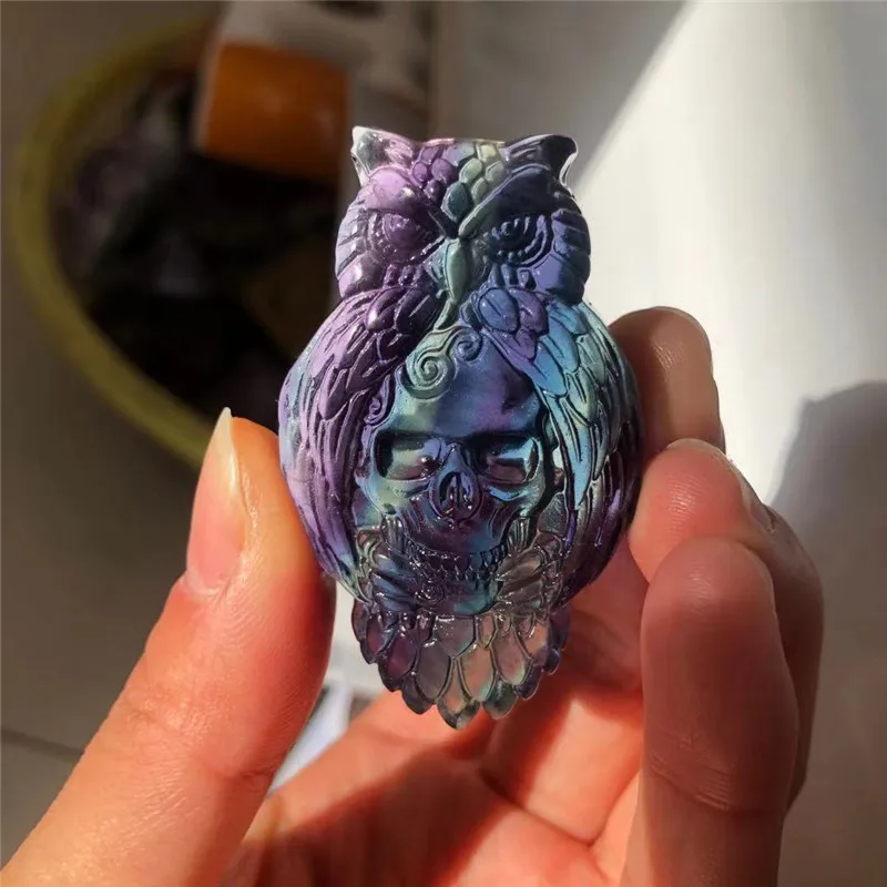 

Натуральный Радужный флюорит, резная Русалка, ангел, кварцевый кристалл, в форме морской звезды, лечебные домашние подарки