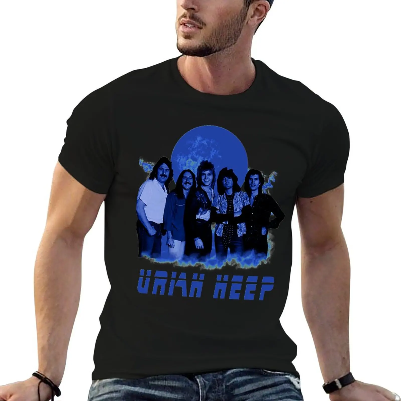 Фото Футболка Uriah Heep, аниме-футболки для мужчин, мужские футболки с графическим принтом, мужская футболка №1