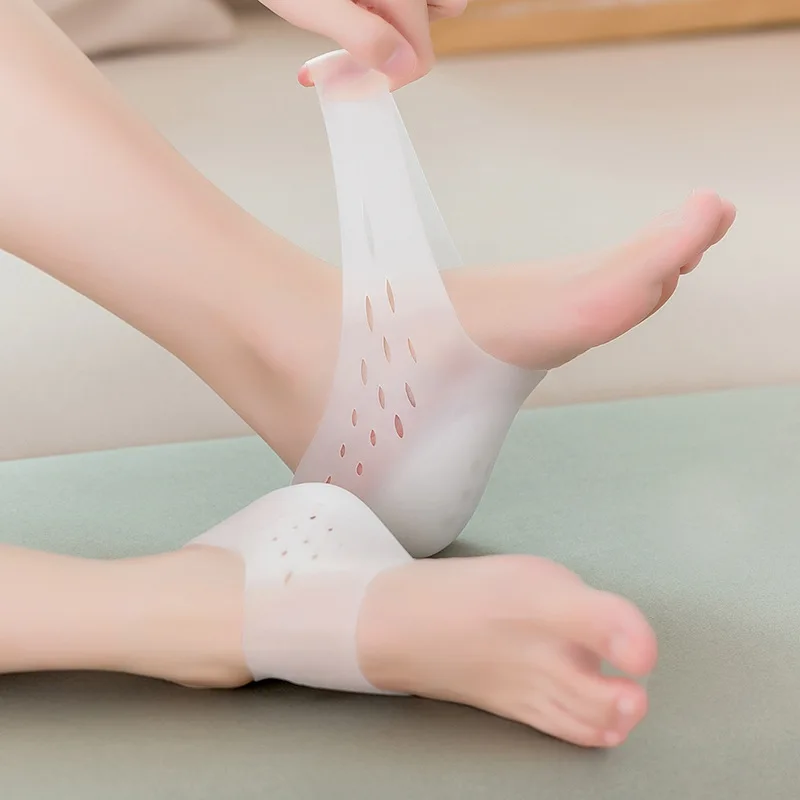 Invisible Height Increase Silicone Socks Gel Heel Pads Orthopedic Arch Support Heel Cushion Insoles Foot Massage Pad Unisex
