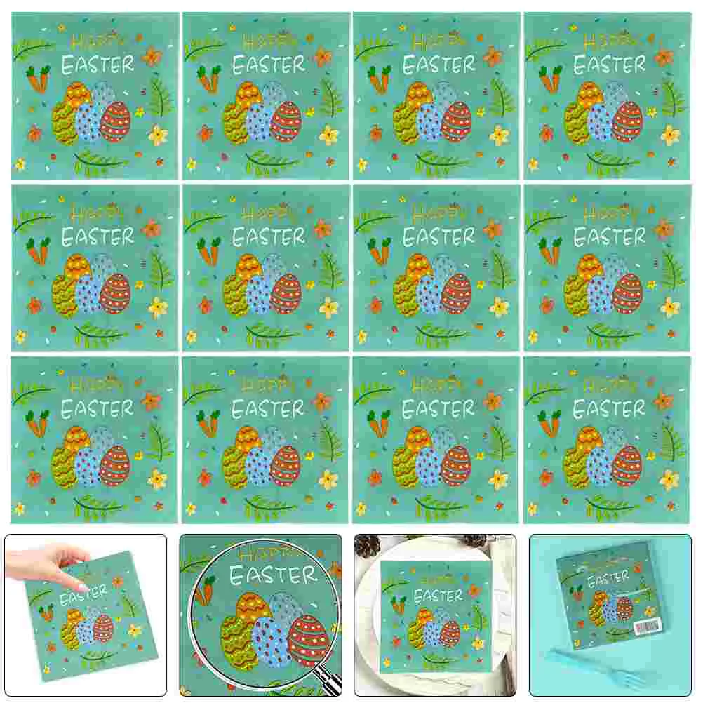 

Napkins Easter Paper Party Disposable Cocktail Dinner Towels Napkin Decorative Beverage Luncheon Eggs Holiday Guest Spring