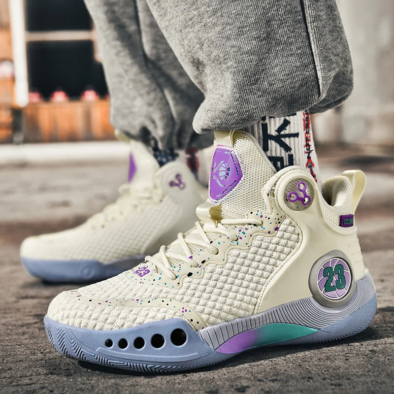 High-quality net surface breathable basketball shoes youth basketball shoes outdoor hiking sneakers