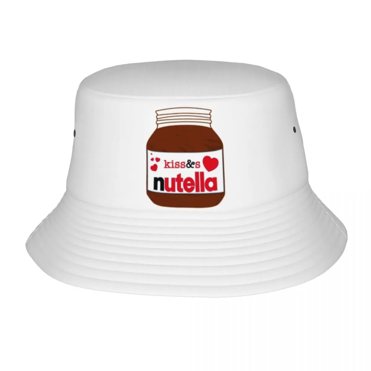 

Nutella Bucket Hats for Unisex Chocolate Spread Jar Beach Sun Hat Casual Foldable Outdoor Fishing Fisherman Cap Bob Hat